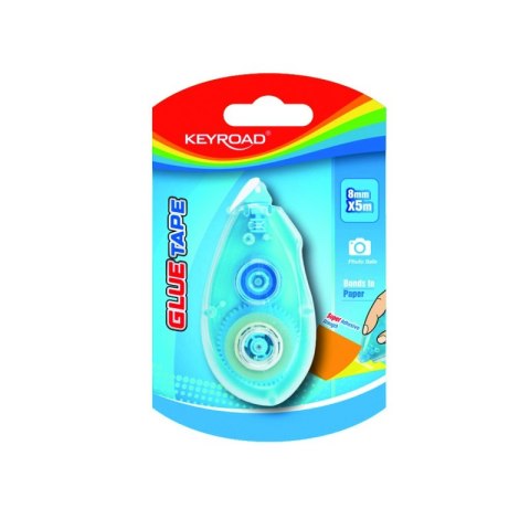 Klej w taśmie KEYROAD, permanentny, 8mmx5m, blister Klej w taśmie KEYROAD, permanentny, 8mmx5m, blister