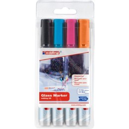 Marker do powierzchni szklanych e-95 EDDING, 1,5-3 mm, 4 szt., mix kolorów