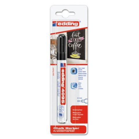Marker kredowy e-4095 EDDING, 2-3mm, blister, czarny Marker kredowy e-4095 EDDING, 2-3mm, blister, czarny