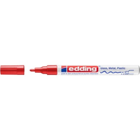 Marker olejowy połyskujący e-751 EDDING, 1-2 mm, czerwony Marker olejowy połyskujący e-751 EDDING, 1-2 mm, czerwony