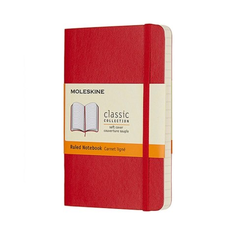 Notes MOLESKINE Classic P (9x14cm), w linie, miękka oprawa, 192 strony, czerwony Notes MOLESKINE Classic P (9x14cm), w linie, miękka oprawa, 192 strony, czerwony