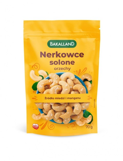 Orzechy nerkowca lekko solone, Bakalland, 70gr Orzechy nerkowca lekko solone, Bakalland, 70gr
