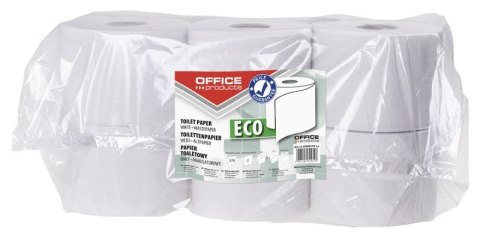 Papier toaletowy makulaturowy OFFICE PRODUCTS, 2-warstwowy, 63m, 12szt., biały