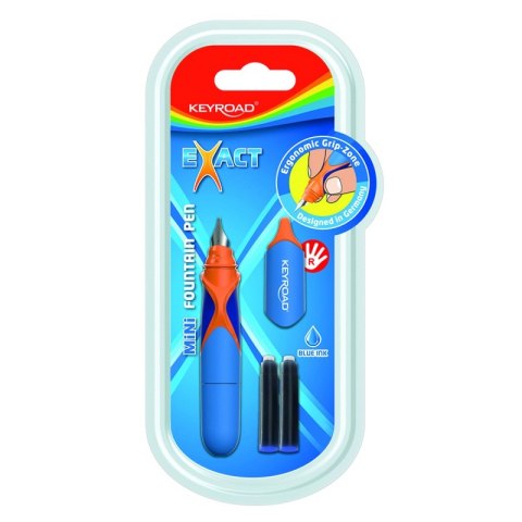 Pióro wieczne KEYROAD, mini, 2 niebieskie naboje gratis, blister, mix kolorów Pióro wieczne KEYROAD, mini, 2 niebieskie naboje gratis, blister, mix kolorów