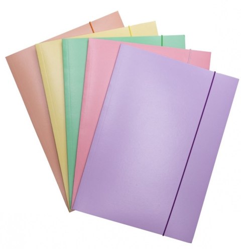 Teczka z gumką OFFICE PRODUCTS Pastel, karton/lakier, A4, 300gsm, 3-skrz., mix kolorów Teczka z gumką OFFICE PRODUCTS Pastel, karton/lakier, A4, 300gsm, 3-skrz., mix kolorów