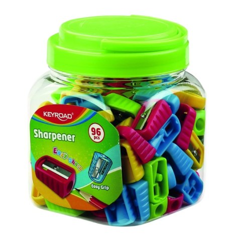 Temperówka plastikowa KEYROAD Easy-Sharp, pojedyncza, w plastikowej tubie, mix kolorów Temperówka plastikowa KEYROAD Easy-Sharp, pojedyncza, w plastikowej tubie, mix kolorów