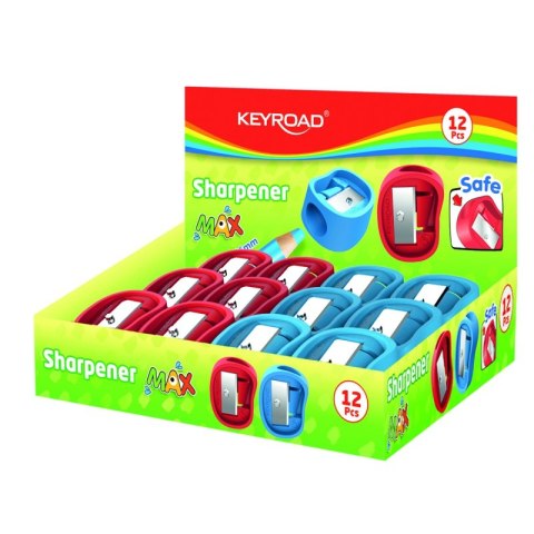 Temperówka plastikowa KEYROAD Max, jumbo, pojedyncza, display, mix kolorów Temperówka plastikowa KEYROAD Max, jumbo, pojedyncza, display, mix kolorów