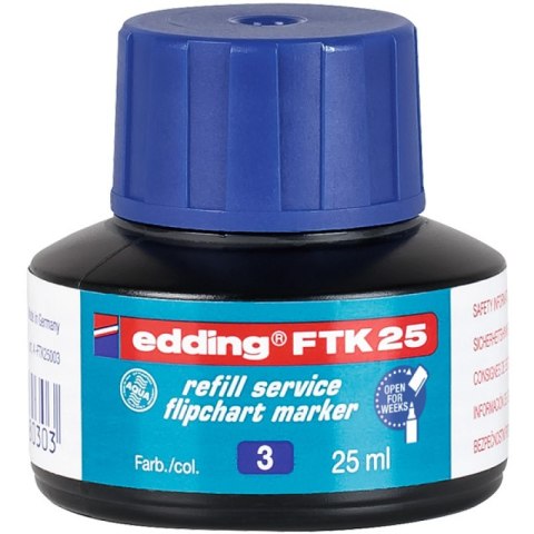 Tusz do uzupełniania markerów do flipchartów e-FTK 25 EDDING, niebieski Tusz do uzupełniania markerów do flipchartów e-FTK 25 EDDING, niebieski
