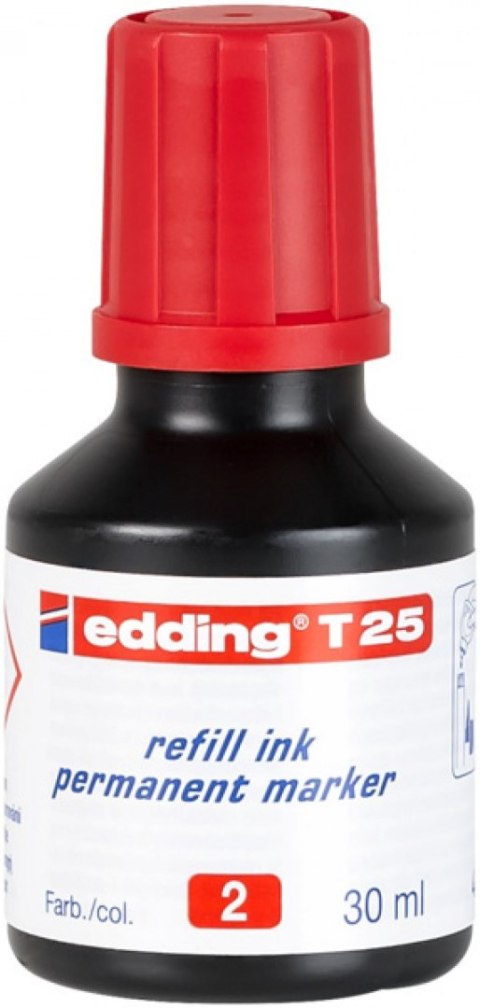 Tusz do uzupełniania markerów permanentnych e-T 25 EDDING, czerwony Tusz do uzupełniania markerów permanentnych e-T 25 EDDING, czerwony