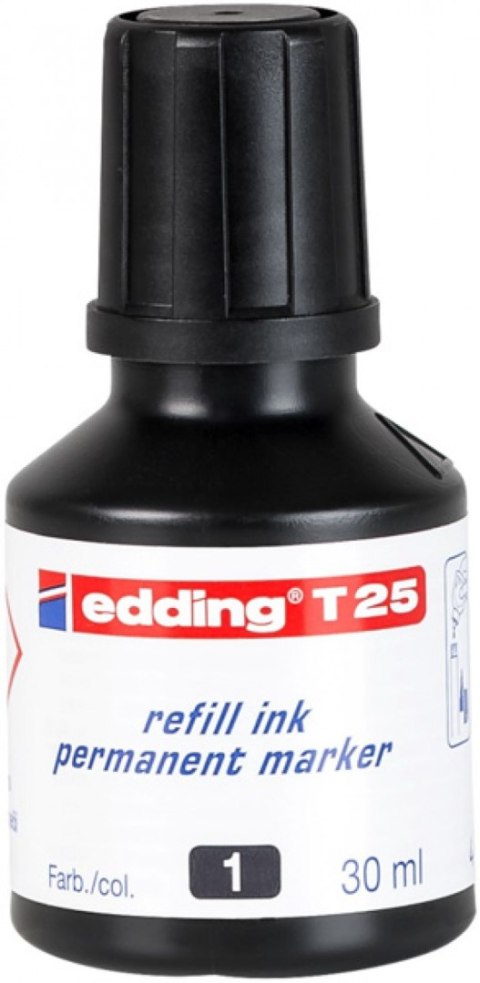 Tusz do uzupełniania markerów permanentnych e-t25 EDDING, czarny Tusz do uzupełniania markerów permanentnych e-t25 EDDING, czarny