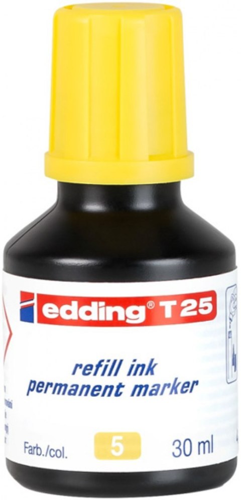 Tusz do uzupełniania markerów permanentnych e-t25 EDDING, żółty Tusz do uzupełniania markerów permanentnych e-t25 EDDING, żółty
