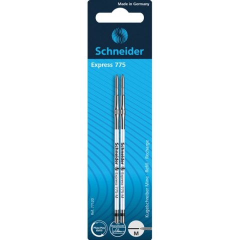 Wkład do długopisu SCHNEIDER 775, M, 2szt., blister, czarny Wkład do długopisu SCHNEIDER 775, M, 2szt., blister, czarny