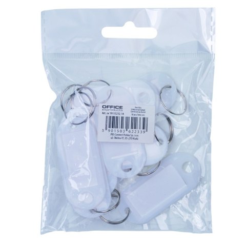 Zawieszki na klucze OFFICE PRODUCTS, 50x20mm, 10szt., białe Zawieszki na klucze OFFICE PRODUCTS, 50x20mm, 10szt., białe