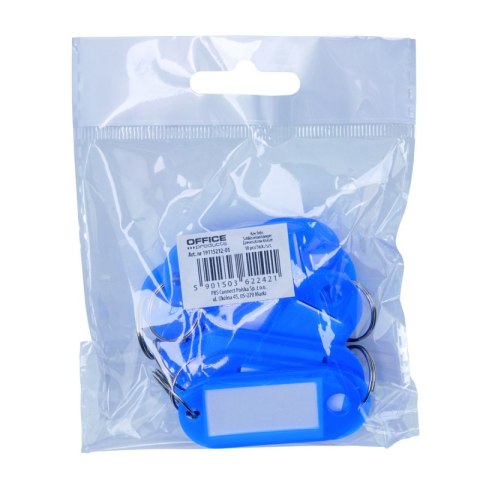 Zawieszki na klucze OFFICE PRODUCTS, 50x20mm, 10szt., niebieskie Zawieszki na klucze OFFICE PRODUCTS, 50x20mm, 10szt., niebieskie