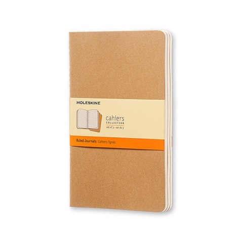 Zestaw 3 zeszytów MOLESKINE Cahier Journals L (13x21cm), w linie, 80 stron, piaskowy Zestaw 3 zeszytów MOLESKINE Cahier Journals L (13x21cm), w linie, 80 stron, piaskowy