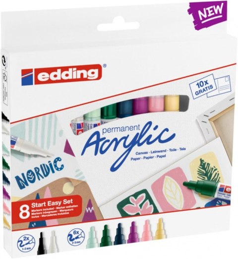 Zestaw markerów akrylowych e-5100 i e-5300 EDDING, 8 szt., mix kolorów Zestaw markerów akrylowych e-5100 i e-5300 EDDING, 8 szt., mix kolorów