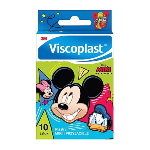 Zestaw plastrów VISCOPLAST, Miki i Przyjaciele, 10szt., mix kolorów Zestaw plastrów VISCOPLAST, Miki i Przyjaciele, 10szt., mix kolorów