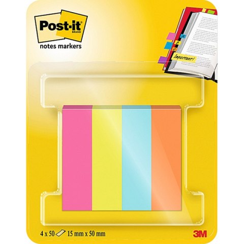 Znaczniki POST-IT® (670-4POP-EU), papier, 12,7x44,4mm, 4x50 kart., mix kolorów neon Znaczniki POST-IT® (670-4POP-EU), papier, 12,7x44,4mm, 4x50 kart., mix kolorów neon