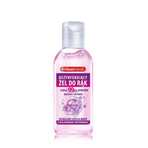 Antybakteryjny żel do rąk CLEAN HANDS, z kolagenem i witaminą E, 50 ml Antybakteryjny żel do rąk CLEAN HANDS, z kolagenem i witaminą E, 50 ml