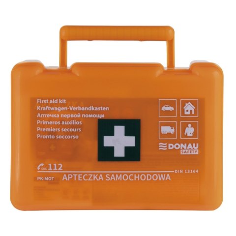 Apteczka samochodowa DONAU SAFETY, plastikowa, BD DIN, pomarańczowa Apteczka samochodowa DONAU SAFETY, plastikowa, BD DIN, pomarańczowa