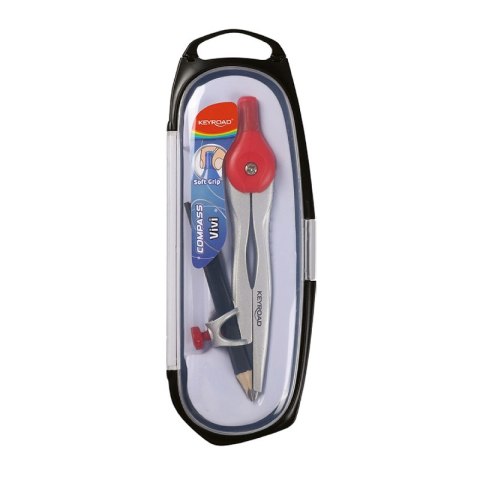 Cyrkiel metalowy KEYROAD Vivi, w etui, display, mix kolorów