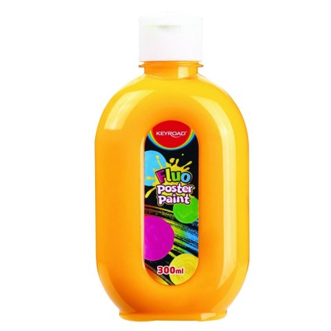 Farba plakatowa KEYROAD, Fluo, 300ml, butelka, neonowa pomarańczowa Farba plakatowa KEYROAD, Fluo, 300ml, butelka, neonowa pomarańczowa