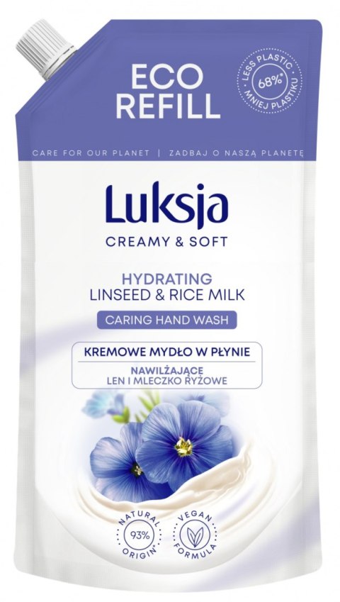 Kremowe mydło w płynie LUKSJA, len, zapas 400ml Kremowe mydło w płynie LUKSJA, len, zapas 400ml