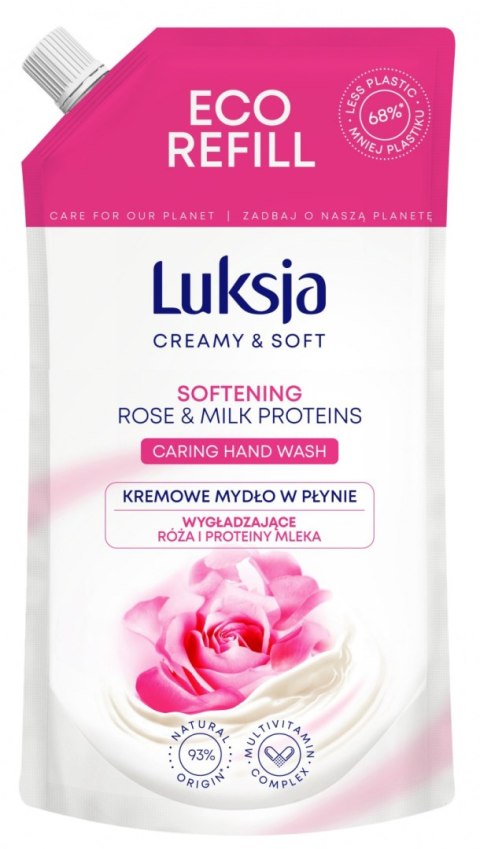 Kremowe mydło w płynie LUKSJA, róża, zapas 400ml Kremowe mydło w płynie LUKSJA, róża, zapas 400ml