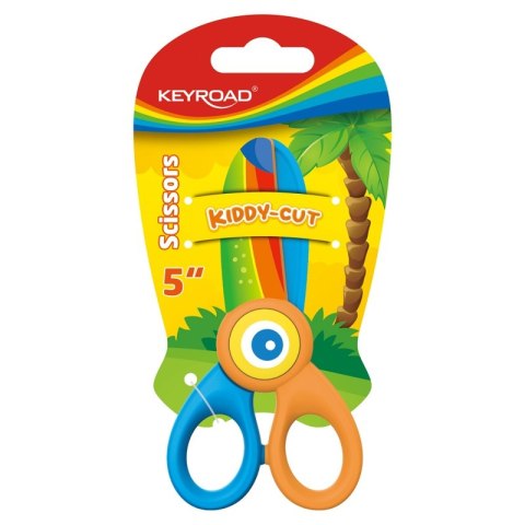 Nożyczki szkolne KEYROAD, 5", Kiddy-cut, plastikowe, blister, mix kolorów Nożyczki szkolne KEYROAD, 5", Kiddy-cut, plastikowe, blister, mix kolorów
