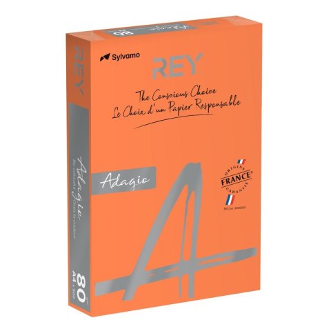 Papier ksero REY ADAGIO, A4, 80gsm, 21 pomarańczowy intense *RYADA080X427 R200, 500 ark. Papier ksero REY ADAGIO, A4, 80gsm, 21 pomarańczowy intense *RYADA080X427 R200, 500 ark.