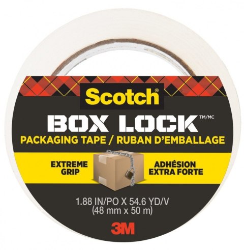 Taśma pakowa SCOTCH®Box Lock, 48mm x 50m, 1szt., transparentna Taśma pakowa SCOTCH®Box Lock, 48mm x 50m, 1szt., transparentna