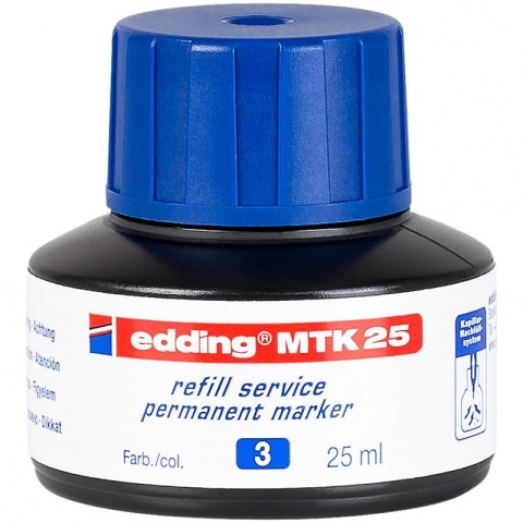 Tusz do uzupełniania markerów permanentnych E-MTK 25 EDDING, niebieski Tusz do uzupełniania markerów permanentnych E-MTK 25 EDDING, niebieski