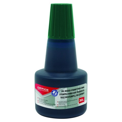 Tusz olejowy do pieczątek metalowych OFFICE PRODUCTS, 30ml, zielony Tusz olejowy do pieczątek metalowych OFFICE PRODUCTS, 30ml, zielony