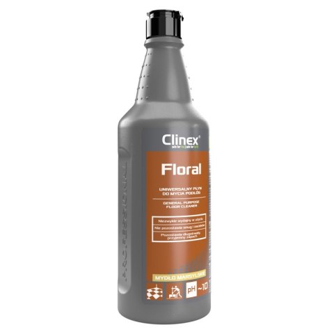 Uniwersalny płyn CLINEX Floral, do mycia podłóg, mydło marsylskie, 1l Uniwersalny płyn CLINEX Floral, do mycia podłóg, mydło marsylskie, 1l