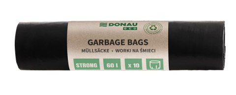 Worki na śmieci DONAU ECO, mocne (LDPE), 60l, 10 szt., czarne Worki na śmieci DONAU ECO, mocne (LDPE), 60l, 10 szt., czarne