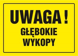 Znak TDC, Uwaga głębokie wykopy