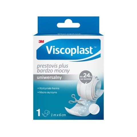 Plaster do cięcia VISCOPLAST Prestovis Plus, bardzo mocny, 6cmx1m, biały Plaster do cięcia VISCOPLAST Prestovis Plus, bardzo mocny, 6cmx1m, biały