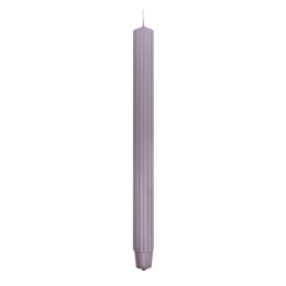 Świeca stołowa długa ryflowana DONAU HOME, 25x300 mm, 4 szt., szaro-popielata