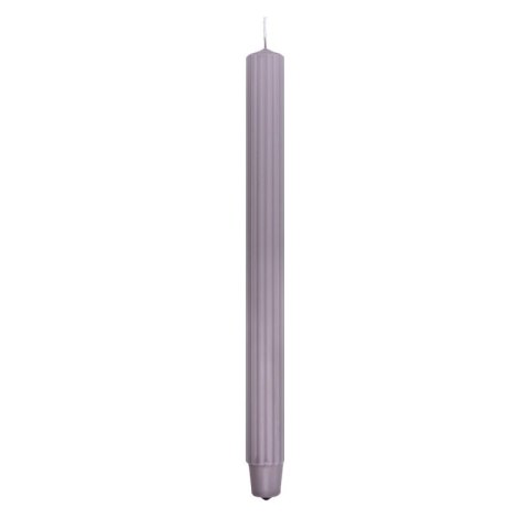 Świeca stołowa długa ryflowana DONAU HOME, 25x300 mm, 4 szt., szaro-popielata Świeca stołowa długa ryflowana DONAU HOME, 25x300 mm, 4 szt., szaro-popielata