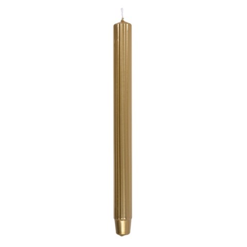Świeca stołowa długa ryflowana DONAU HOME, lakierowana, 25x300 mm, 4 szt., złota Świeca stołowa długa ryflowana DONAU HOME, lakierowana, 25x300 mm, 4 szt., złota