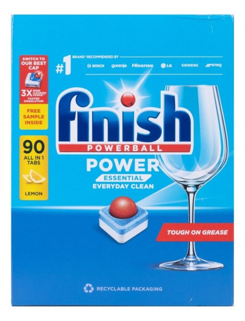 Tabletki do zmywarki FINISH Power Essential, 90szt+2gratis, lemon Tabletki do zmywarki FINISH Power Essential, 90szt+2gratis, lemon