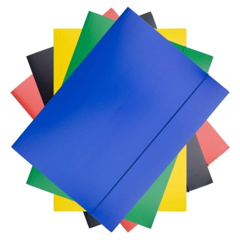 Teczka z gumką OFFICE PRODUCTS, karton/lakier, A4, 320gsm, 3-skrz., mix kolorów Teczka z gumką OFFICE PRODUCTS, karton/lakier, A4, 320gsm, 3-skrz., mix kolorów