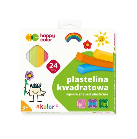 Plastelina szkolna kwadratowa, 24 kolory, Happy Color HA 2114 K24 Plastelina szkolna kwadratowa, 24 kolory, Happy Color HA 2114 K24