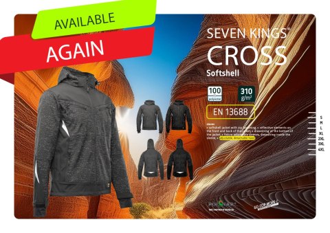 SOFTSHELL SEVEN_KINGS CROSS STALOWY SOFTSHELL SEVEN_KINGS CROSS STALOWY