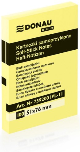 Bloczek ECO 51*76 7592001PL-11 jasno żółty DONAU