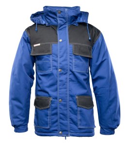 KURTKA PARKA WSTAWKA KOLOR - Niebiesko/Czarny L