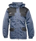 KURTKA PARKA WSTAWKA KOLOR - Stalowo - czarny M