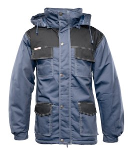 KURTKA PARKA WSTAWKA KOLOR - Stalowo - czarny M