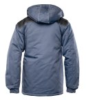 KURTKA PARKA WSTAWKA KOLOR - Stalowo - czarny M