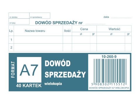 260-9 Dowód sprzedaży MICHALCZYK&PROKOP A7 80 kartek 260-9 Dowód sprzedaży MICHALCZYK&PROKOP A7 80 kartek